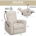 thumbnail image 3 of hzlagm Electric Power Swivel Rocker Recliner Chair Recliner Glider with USB Ports and Cell Phone Holder for Living Room Bedroom - Creamy White, 3 of 9