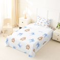 thumbnail image 5 of Manfei Wild Animal Rabbit Twin Sheets,Blue Princess Bowknot Bedding,3pcs,1 Flat Sheet,1 Fitted Sheet and 1 Pillowcase, 5 of 6