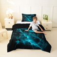 thumbnail image 4 of Homewish Glowing Lightning Twin Comforter Sets,Contemporary Aesthetic Bedding Set,Black Reversible,2pcs,1 Comforter and 1 Pillowcase, 4 of 7