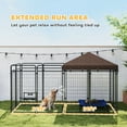 thumbnail image 5 of PawHut Dog Kennel Outdoor with Waterproof Canopy, Galvanized Chain Link, for Backyard and Patio, Large and Medium Sized Dog, 9.3' x 4.6' x 5.2', 5 of 10