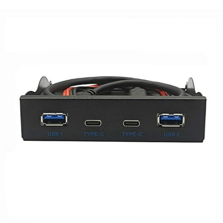 3.5Inch Front Panel USB Hub Internal USB Hub with 10Gbps USB3.2 Gen2 UsbC Ports TypeE Header Fits 3.5" PC Computer