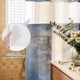 thumbnail image 1 of No Hook Shower Curtain with Built-in Rings - Abstract Navy Blue Gray Checkered Washable Waterproof Fabric Bathroom Curtains for Hotel,Rentals, 66 X 72 Inch Long , Modern Watercolor Art, 1 of 7