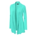 thumbnail image 2 of MBJ WSK904 Womens Open Front Draped Knit Shawl Cardigan S MINT, 2 of 3