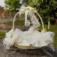 thumbnail image 2 of Cesta de encaje para niña de las flores, ideal para decoración de bodas y fiestas (blanco leche), 2 of 5
