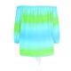 thumbnail image 4 of Mujeres Casual Media manga Un hombro Impreso Sin tirantes Vendaje Camiseta Tops Pompotops hkajfhjk474061, 4 of 6