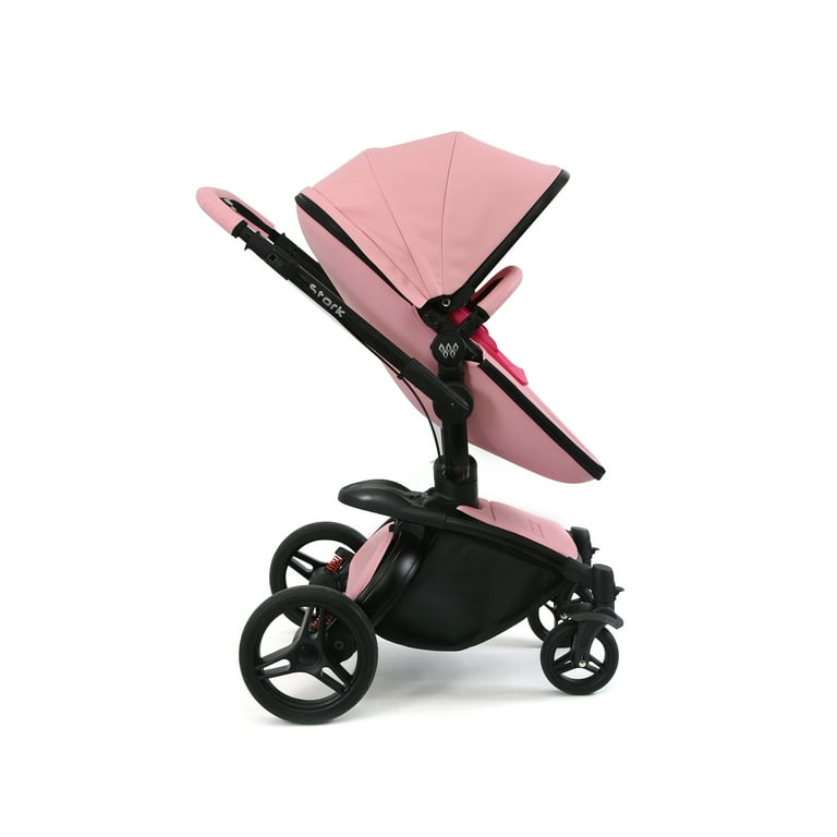 Wonder buggy Stork Luxury All Terrain Stroller Solid Print Pink Leatherette