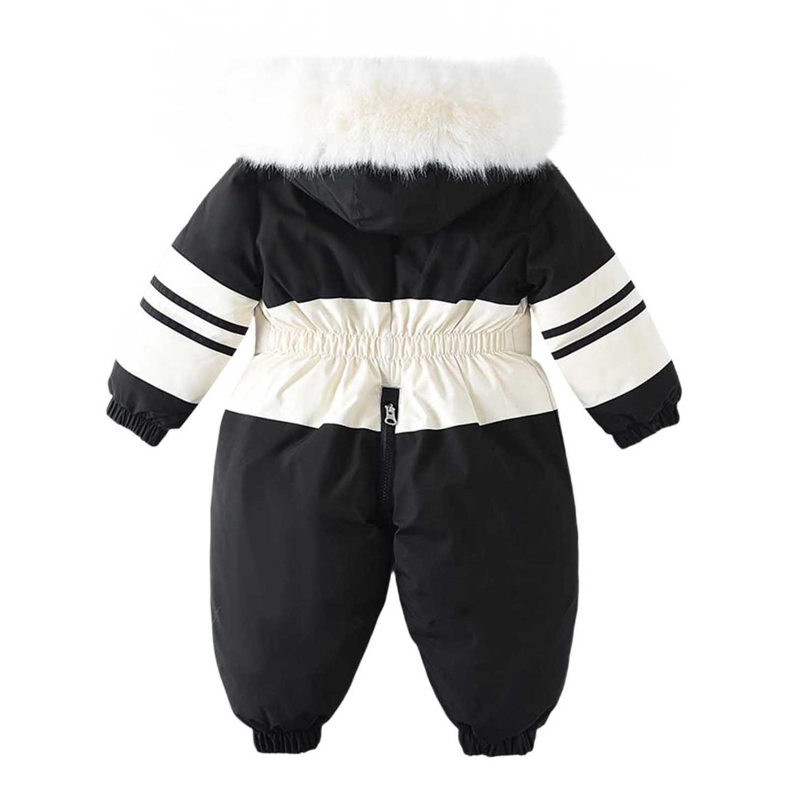 Baby Snow Suit, Toddler Snowsuit, Infant Boys Girls Hooded Ski Suits Soft Fleece Lined Thick Winter Warm Windproof Waterproof One-Piece Snow Jumpsuit Outerwear