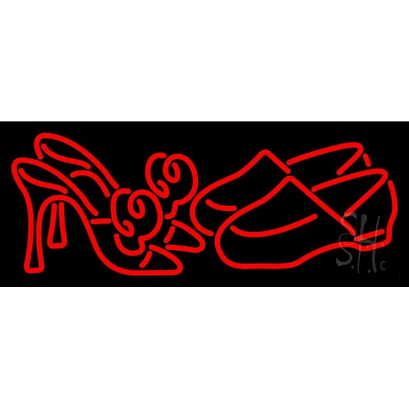 Heels Shoes LED Neon Sign 10 x 24 - inches, Black Square Cut Acrylic Backing, with Dimmer - Bright and Premium built indoor LED Neon Sign for store interior Décor, Storefront.