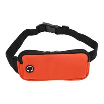 Unique Bargains 1 Pc Durable Zipper Running Waist Pack for Hiking Gym Orange EVA
