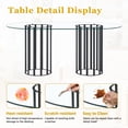 thumbnail image 5 of Sumdeal 7-Piece Oval Glass Dining Set, Seats 6, Dark Gray Faux Leather Chairs, 5 of 8