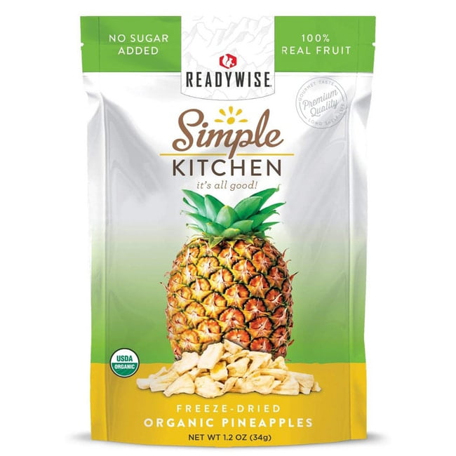 Simple Kitchen Freeze-Dried Organic Pineapples 1.2 oz Pkg