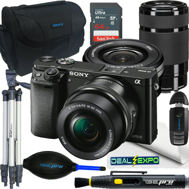 principalmente ventaja Señor Sony Alpha a6000 Mirrorless Digital Camera w/ 16-50mm and 55-210mm Power  Zoom Lenses +Deal-expo Kit - Walmart.com