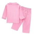 thumbnail image 4 of FAOWME Toddler Boys Girls Long Sleeve Solid Color Tops T-Shirt Pants Casual Outfits Pink 2-3 Years, 4 of 8