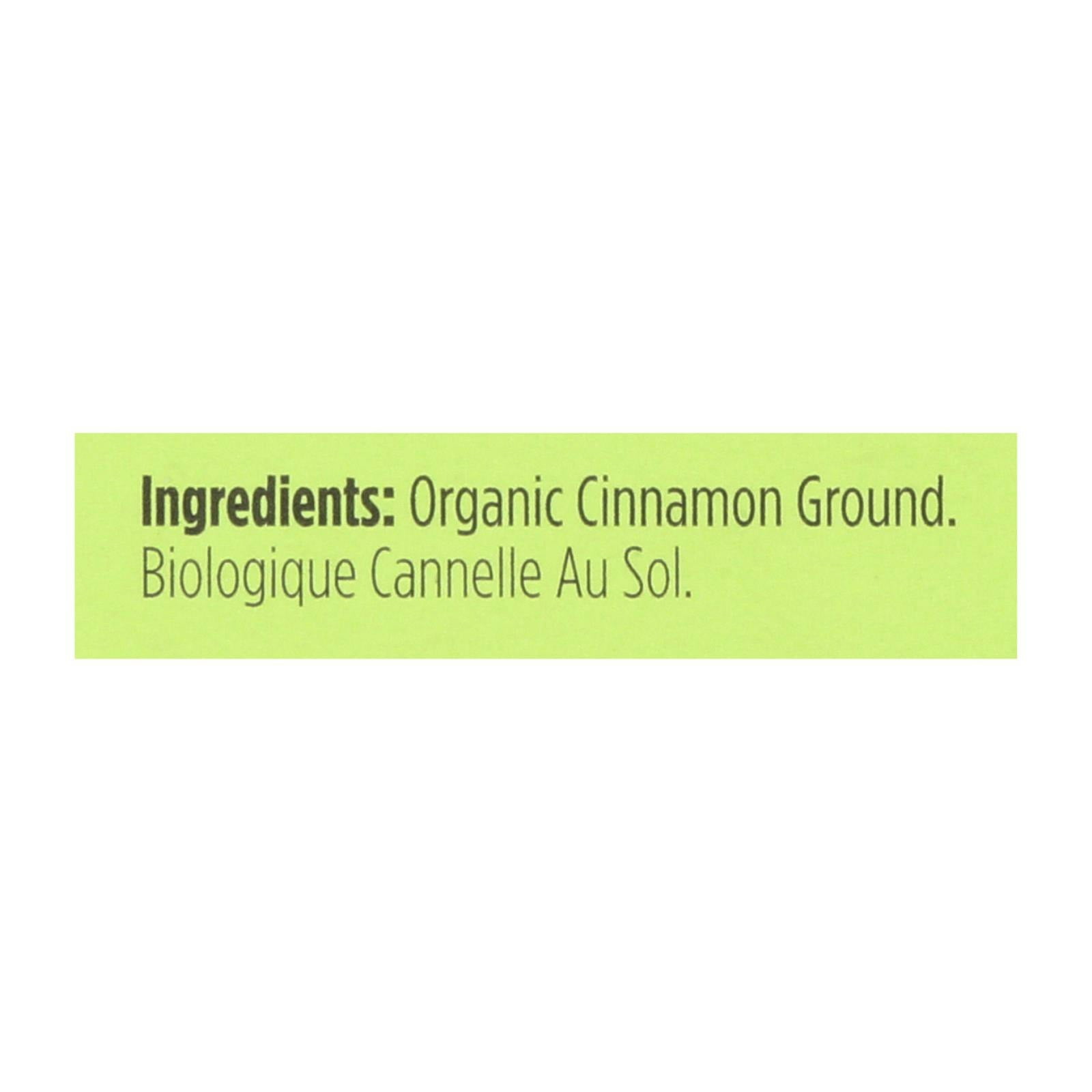 Spicely Organics Ground Cinnamon Spice 0.45 oz (Pack Of 12)