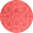 thumbnail image 1 of Ahgly Company Machine Washable Indoor Round Oriental Red Industrial Area Rugs, 5' Round, 1 of 4