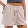 thumbnail image 3 of FNFYFH Shorts for Women with Drawstring Summer Elastic Waisted Lounge Shorts Womens Soft Comfy Sleep Short Pants 2025 Solid Color Bottoms,Pink S-XXL, 3 of 9