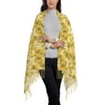 thumbnail image 3 of Cauagu Flower Print Women Wrap Shawl tassels Scarves Retro Scarf 77.6"X28.3", 3 of 8