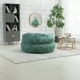 thumbnail image 3 of Faux Fur Bean Bag Chair with Ottoman, Oversized Lazy Sofa Chair, Comfy Upholstered Lounge sofa Chair w/Footrest for Living Room, Bedroom, Office, Mint Green, 3 of 9