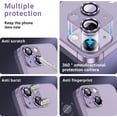thumbnail image 2 of [2 Pack ] Camera Lens Protector for iPhone 14 /iPhone 14 Plus Metal Tempered Glass Camera Cover Film, Strong Adhesion, 9H Hardness Anti-Scratch Camera Rear Lens Protector -Pink, 2 of 5