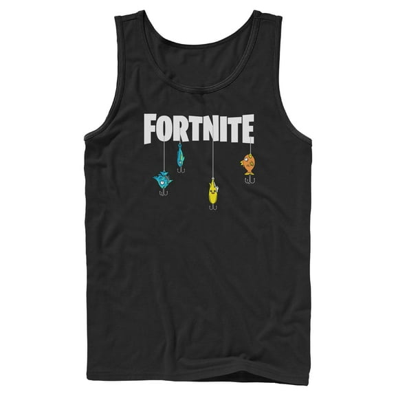 Mens Fortnite Fishing Lure White Logo Tank Top