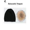 thumbnail image 5 of PULLIMORE Women's Knitted Beanie Hat Winter Warm Soft Ski Cuff Caps with Pom Pom (White), 5 of 8