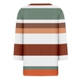thumbnail image 4 of Womens 3/4 Sleeve T-Shirt Tops V-Neck Casual Striped Print Color Block Loose Trendy Fall Tunic Blouse Tops,Khaki 2,S, 4 of 5