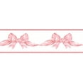 thumbnail image 3 of Dundee Deco Prepasted Wallpaper Border - Kids Beige, Pink Bow, 15 ft x 7 in, 3 of 5