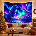 thumbnail image 3 of Cosmic Wolf Under Aurora Borealis Mystical Fantasy for Wildlife Fans Fantasy Forest Art Halloween Gift Tapestry Wall Hanging for Bedroom, Living Room and Dorm, 3 of 7