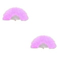 thumbnail image 2 of Cateissary Abanico de plumas Decoración Fiestas Cosplay Adorno de mano Aficionados Baile Rendimiento Accesorio Boda Adulto Luz púrpura Púrpura claro 2piezas, 2 of 6