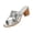 Silver, variant on Party Casual Shoes, Women Dressy Summer Sandals, Croc Print Footwear, Party Casual Shoes, Women's Crocodile Embossed Cross Strap Heeled Mules, Open Toe Block Heel Slides, Silver 5.5