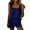 Blue, variant on VBVC Women's 2 Piece Cotton-Linen Outfit Sets,Square Neck Sleeveless Tank Top and Shorts For Women,Ladies Side Slit Loungewear with Pockets,Black,S-3XL