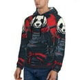 thumbnail image 3 of Wukai Red Black Eastern Panda Warrior Print Men Hoodies Fleece Sweatshirts Long Sleeve Sweaters Pullover Fall Outfits Winter Clothes-3X-Large, 3 of 7