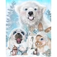 thumbnail image 2 of Sheena Pike Art 20x24 Black Ornate Wood Framed with Double Matting Museum Art Print Titled - Snowflake Kisses Polar Bear and Friends, 2 of 4