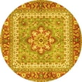 thumbnail image 1 of Ahgly Company Indoor Round Persian Yellow Traditional Area Rugs, 3' Round, 1 of 4
