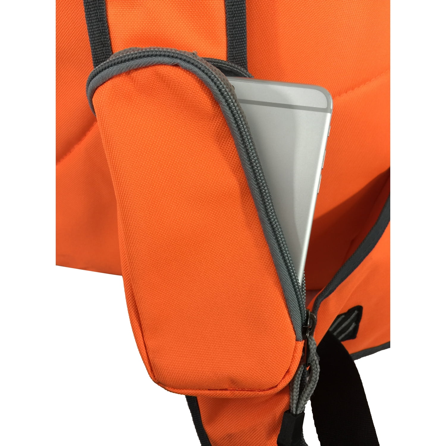 K-Cliffs XL 20 inch Unisex Reflective Sling Backpack Student Bookbag Travel Daypack Safety, Neon Orange, 100% Polyester