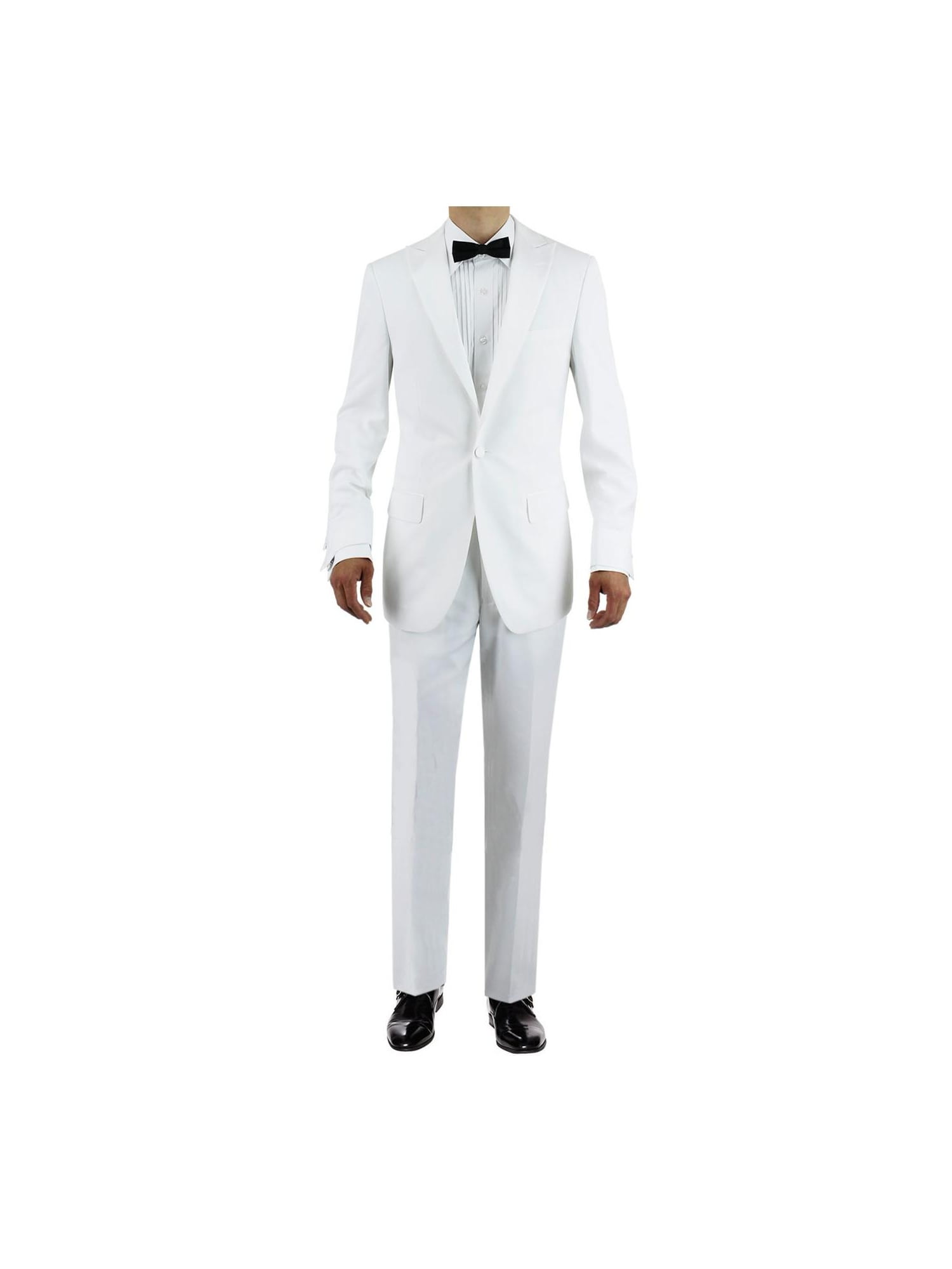 GIORGIO NAPOLI Mens Tuxedo Suit 1 Button Peak Lapel Jacket Adjustable Pants 