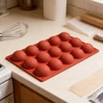 thumbnail image 4 of Lunxisen 3 Pcs Silicone Baking Tray for Light Cake French Dessert Kitchen Baking Semi-circular Pastry Mold, 4 of 9