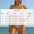 thumbnail image 3 of Xdegoge One Piece Swimsuit for Women, Strapless Bandeau, Ruffle Trim, Bow, Underwire Support, High Waisted, Push Up Effect, Beach or Vacation, 3 of 9