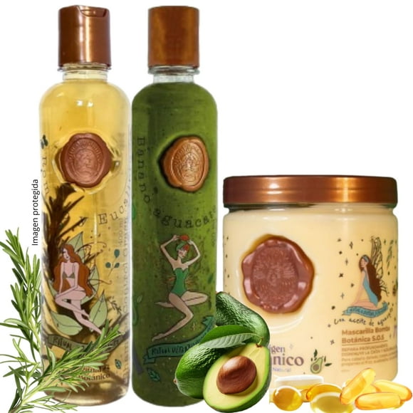 RITUAL BOTANICO KIT 3 Crecimiento Acelerado Ultra Reparador S.O.S Origen BotÃ¡nico: Shampoo de Romero, Mascarilla Bomba Capilar, Acondicionador Intensivo PLEX (+ OBSEQUIO)