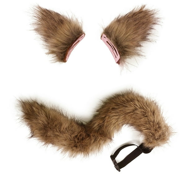 3PCS Halloween Costume Props Artificial Fur Cosplay Prop Fox Ear and Tail Set