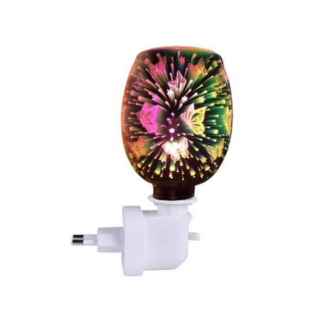 

Pluggable Fragrance Warmer Flameless Wax Melting Lamp with 3D Butterfly Effect Decorative Soft Night Light Home Decor UK Plug