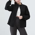 thumbnail image 2 of successthop Lightweight Jackets for Women Long Sleeve Jacket Zip Up Coat Plus Size No Hood Outwear with Pockets Black XL, 2 of 6
