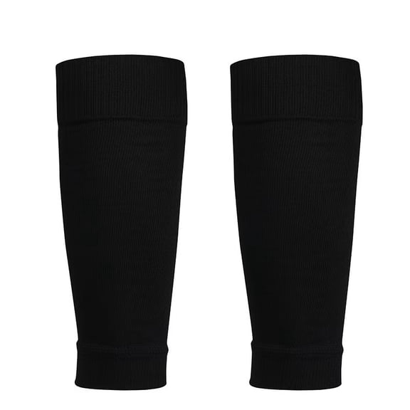 TELOLY Pre-Cut Soccer Sleeve Socks for Adults and Youth,Companion for Soccer Grip Socks,Securely Holds Shin Guards,Breathable Compression Calf Sleeve (Black)