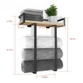 thumbnail image 2 of Nvzi bathroom wall mounted towel rack, metal towel rack with wooden frame, used for folding large towels, towel storage for small bathroom organizer decoration or RV camping, black, 2 of 4