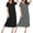 Black/Blue Floral, variant on Ekouaer 2 Pack Long Nightgowns for Women Short Sleeve Crew Neck Soft House Dress Loungewear Nightshirt with Pockets