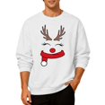 thumbnail image 6 of Christmas Sweatshirt for Men Women Long Sleeve Crewneck Loose Casual Funny Reindeer Face Graphic Sweatshirts Pullover Tops, 6 of 7
