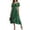*Green, variant on Women's Off Shoulder Puff Short Sleeve Waist Tie Irregular Midi Dress,Casual Summer Swing Dress Wine,Women's Plus XL