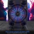 thumbnail image 4 of Portable Bluetooth PA Speaker System - 800W 12” Outdoor Bluetooth Speaker Portable PA System - Party Lights, USB SD Card Reader, FM Radio, Rolling Wheels - Wired microphone, Remote - Pyle PPHP127B, 4 of 7