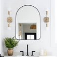 thumbnail image 3 of TEHOME Black Arched Bathroom Mirror, 21x30 inches, Metal Frame Vanity, 3 of 7