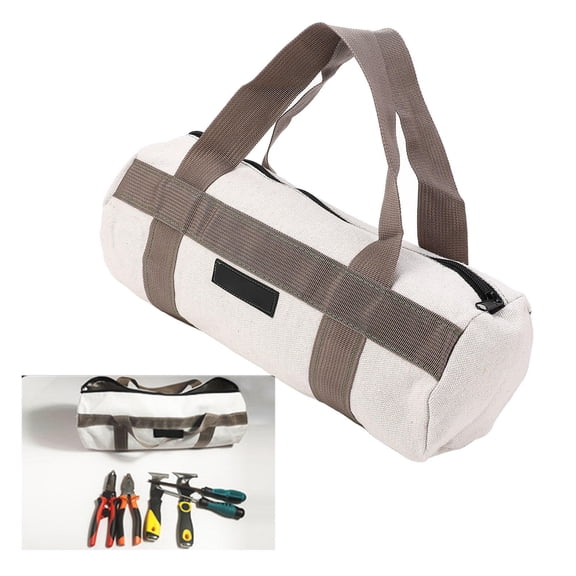 LAZIOEGR Heavy‑Duty Canvas Tool Tote Bag – 15‑Inch Large Capacity, Waterproof, Portable for Electricians, Mechanics & Gardeners